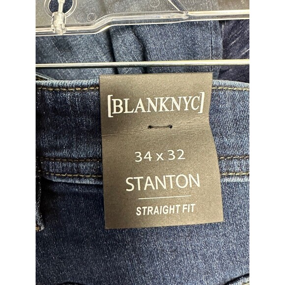 Blank NYC Jeans Mens 34 x 32 Stanton Straight Fit Medium Wash Blue Stretch - Picture 7 of 7
